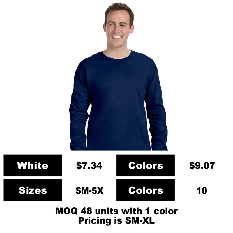 G2400-P - 6 oz Cotton Long Sleeve T-Shirt